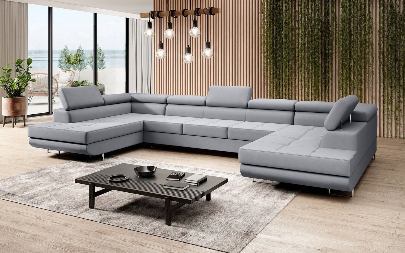 Baidani Sofa Sofa Positano mit Schlaf- und Klappfunktion (Stoff, inkl. Aufbau von Baidani