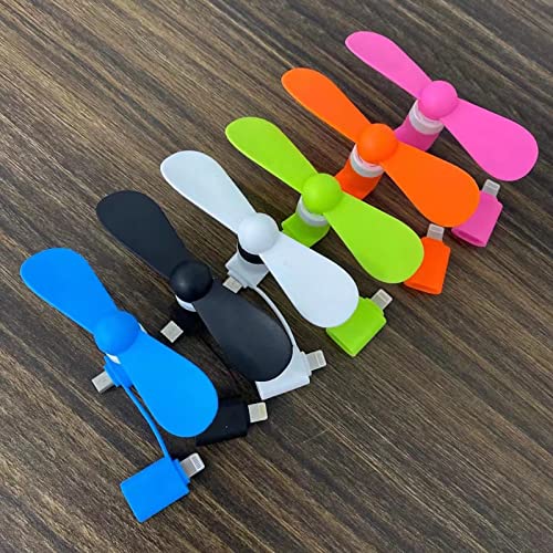 Baieasy Mini-Handy-Ventilator, USB C und Lightning-Anschluss, kompatibel mit iPhone, iPad, Android-Smartphone, Samsung Galaxy Note Google Pixel, 6 Stück Baieasy Mini-Handy-Ventilator, USB C und Lightning-Anschluss, kompatibel mit iPhone, iPad, Android-Smartphone, Samsung Galaxy Note Google Pixel, 6 Stück von Baieasy