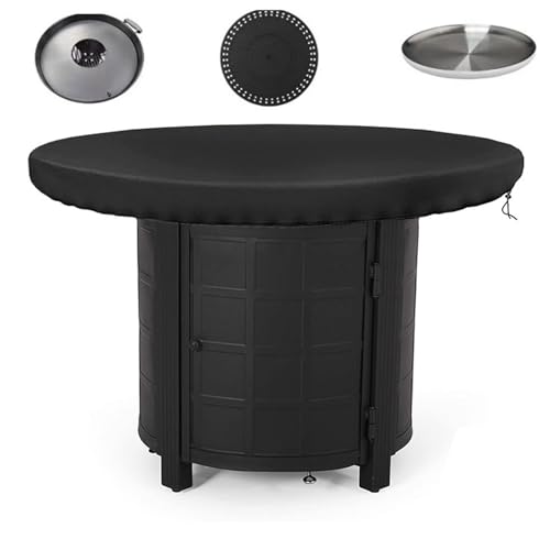 Feuerschale Abdeckung,Rund Oxford 420D Grillabdeckung Wetterfest,Feuerplatte Zubehör Schutzhülle mit Einstellbar Elastischer Kordel Wasserdicht-Schneefest-Blattfest-Staubdicht(ø 80cm) von Baieye