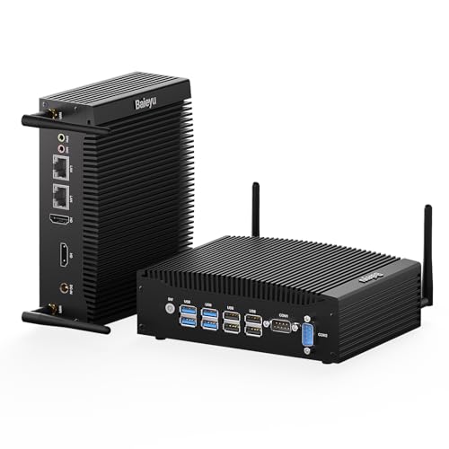 Baieyu Industrie Mini PC Ausgestattet mit Windows 11 Pro Core i5-8260U 16 GB RAM 512GB SSD+2TB HDD, Mini Computer Unterstützung 4K HD Dual Displays, 2×RJ45 LAN, WiFi (2,4 G/5,0 G), BT4.2 von Baieyu