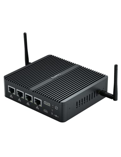 Baieyu Lüfterlose Mini PC Firewall, J4125 Micro Appliance Windows 10 Pro Computer, 32 GB DDR4 RAM 512 GB SSD 1 TB HDD, 4 × 2.5 GbE Ethernet mit VESA Halterung für den Täglichen Gebrauch/Büro von Baieyu