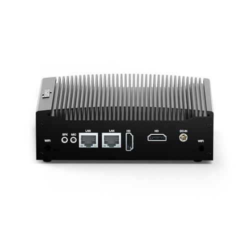 Baieyu Lüfterloser Industrie Mini PC Window 11 Pro Mini PC mit Core i7-10610U 4K HD Dual Displays 4 USB 3.0 Lüfterloser PC 2 Gigabit Ethernet RS232 COM/BT4.2/32GB RAM 512GB SSD 2TB HDD von Baieyu