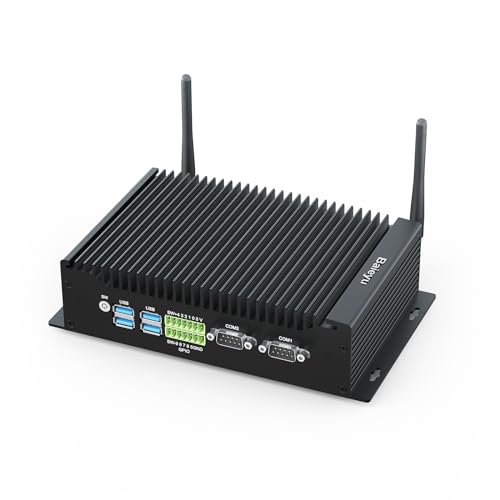 Baieyu Industrie PC Lüfterlos Windows 11 Pro, Core i3-10110U, 8 GB DDR4 RAM, 256 GB M.2 SSD, 4K Triple Display, GPIO, 2HD, DP, COM RS232 Unterstützt RS422/RS485 von Baieyu