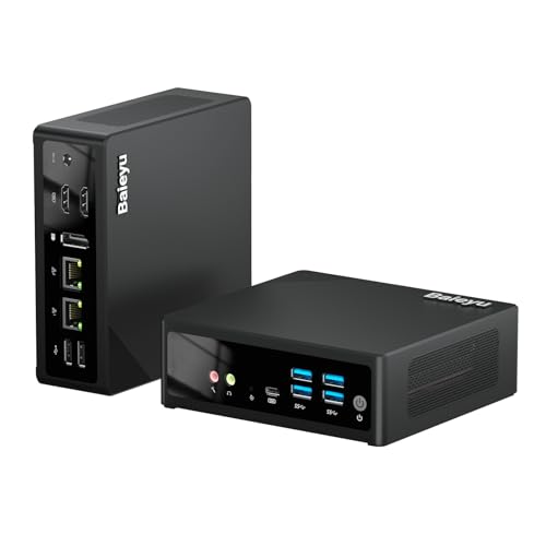 Baieyu N150 Mini Computer (Turbo 3,6 GHz), 8 GB DDR5, 128 NVMe SSD, Micro Mini Computer 4K Triple Display, WiFi 5/BT 4.2, Dual Gigabit Ethernet, TPM 2.0, 6 USB von Baieyu