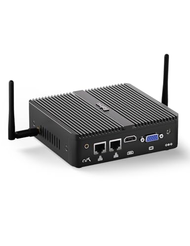 Baieyu Industrial Mini PC Win 10 Pro, Mini Computer Desktop Celeron J4125 Processore, 32GB DDR4 RAM 512GB SSD, Piccolo Desktop Supporta 4K HD/VGA/BT 4.0/Due RJ45 LAN/USB3.0/Due RS232 COM von Baieyu