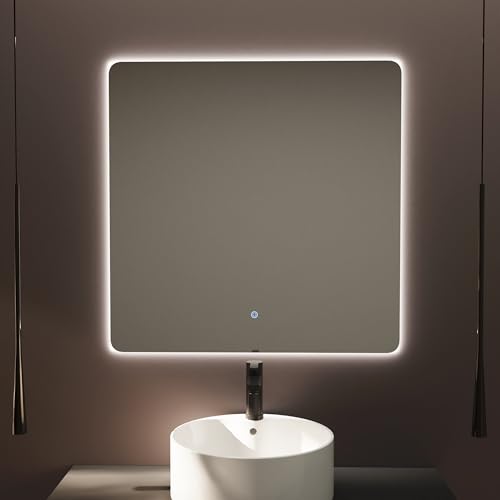 Baikal Rechteckiger Badezimmerspiegel | 80 x 80 cm | Hintergrundbeleuchtung | Touchscreen mit Antibeschlagschutz | Farbtöne 3500 K/4000 K/6000 K | Spiegel mit Licht | Spiegel mit LED Baikal Rechteckiger Badezimmerspiegel | 80 x 80 cm | Hintergrundbeleuchtung | Touchscreen mit Antibeschlagschutz | Farbtöne 3500 K/4000 K/6000 K | Spiegel mit Licht | Spiegel mit LED von Baikal