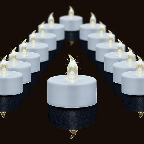 Baikaraer Batteriebetriebene Teelichter, 150 Stück, Flammenlose, Flackernde Teelichter, über 200 Stunden, Künstliche Elektrische LED-Kerzen, Für Hochzeiten, Weihnachten, Tischdekorationen (Warm Weiß) von Baikaraer