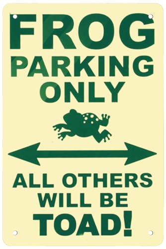 Metall-Blechschild Frosch Parking Only For Bars, Restaurants, Cafés, Pubs, Garage, Parkplatz, Wanddekoration, 20,3 x 30,5 cm von Bailiers
