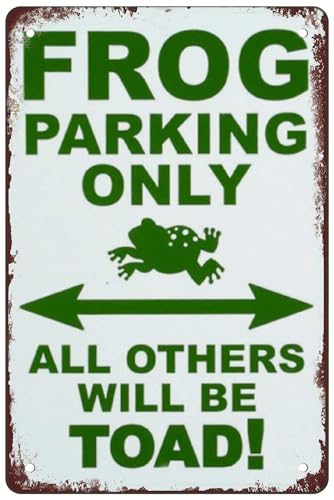 Metall-Blechschild "Frosch Parking Only" für Bars, Restaurants, Cafés, Pubs, Garage, Parkplatz, Wanddekoration, 20,3 x 30,5 cm von Bailiers