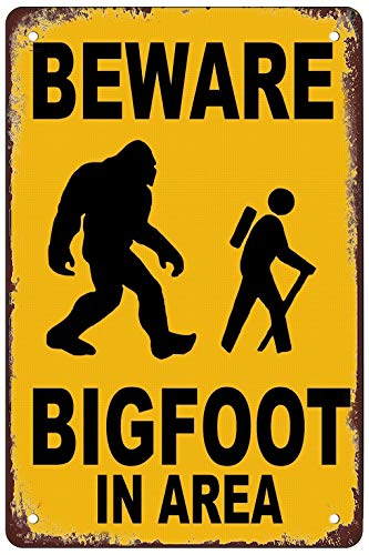 Metall-Blechschild mit Aufschrift "Beware Bigfoot In Area", Warnschild für Zuhause, Outdoor, Garten, 20,3 x 30,5 cm von Bailiers