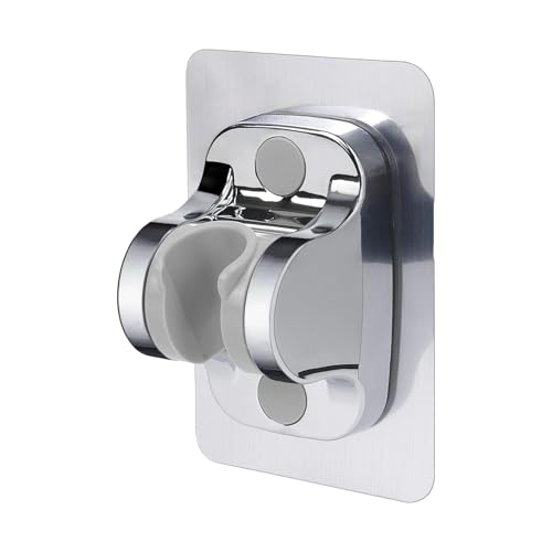 Bailinks Hochwertige Handbrause Halterung ohne Bohren, Verstellbarer Duschkopfhalter, Stark Haftender Wandmontierter Brausehalter, für Bad, Dusche, Wohnmobil (Silber) von Bailinks