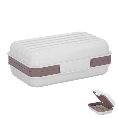 Bailinks Soap Dish with Draining Tray, Waterproof Soap Box for Bathroom, Travel, and Camping, and Mist Blue Options, Detachable Tray Prevents Soap from Soaking, Easy to Clean (WeißKaffee) von Bailinks