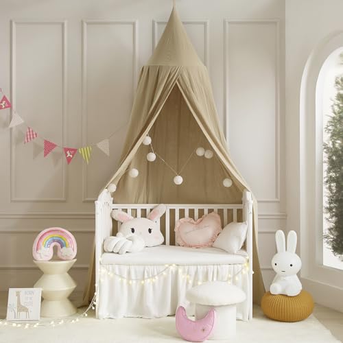 Bailix Premium Baldachin Kinderzimmer-Beige Betthimmel aus 100% Baumwolle-Handgefertigter Betthimmel für Mädchen&Jungen- Kinderbett Himmel als Kinderzimmer Deko-Atmungsaktiver Kuschelecken Vorhänge Bailix Premium Baldachin Kinderzimmer-Beige Betthimmel aus 100% Baumwolle-Handgefertigter Betthimmel für Mädchen&Jungen- Kinderbett Himmel als Kinderzimmer Deko-Atmungsaktiver Kuschelecken Vorhänge von Bailix