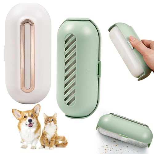 2 Stück Wiederverwendbare Fusselrollen, Waschbarer Tierhaarentferner Fusselrolle, Tragbar Fusselrollerball Klebrige Gel Fusselrolle Ball für Kleidung, Reisen, Haus (Weißgold & Hellgrün) von Bailtouk