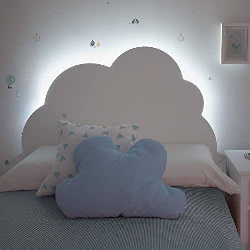 Bainba Kopfteil für Kinder, Wolke, mit Licht, Holzwerkstoff, Für Matratzen 105, 115 cm X 65 cm X 25 cm von Bainba
