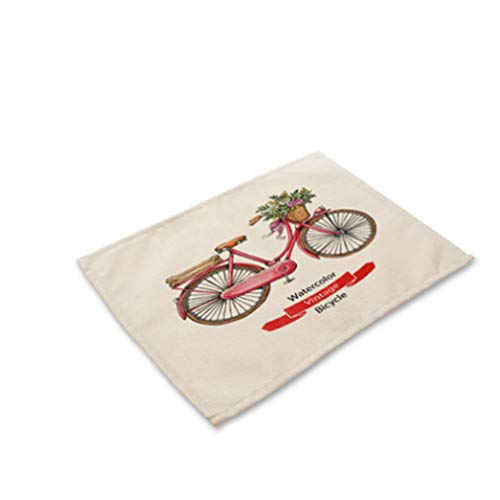 Baisheng Baumwolle Leinen Tischsets 2er SetObst Fahrrad Platzset(2er Platzsets-Fahrrad 11) von Baisheng