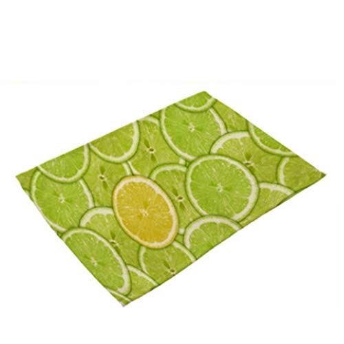Baisheng Baumwolle Leinen Tischsets 2er SetObst Platzset(2er Platzsets-Limette) von Baisheng