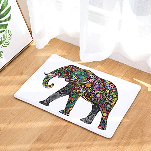 Baisheng Doormat Direct Barrier Mats - Hochleistungsqualität Rutschfeste Haus-Eingangstürmatte für Innen waschbarer Weihnachts-Teppich (Elefantengiraffe 2-15.7 * 23.6inch /40 * 60cm) von Baisheng