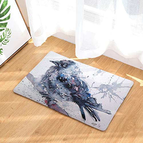 Baisheng Fußmatte Home Küche Büro Türmatten Wasseraufnahme Rutschfeste Gummi Outdoor Fußmatten Indoor waschbar Weihnachtsteppich (Aquarelleule 11-19.6 * 31.5inch /50 * 80cm) von Baisheng