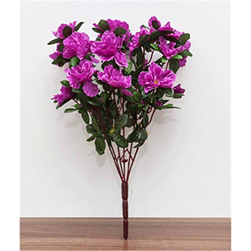 Baisheng Künstliche Blumen Rhododendron simsii Planch Weihnachten Braut Hochzeit Blumenstrauß für Haus Gartenparty Blumenschmuck(4 Bündel-Lila) von Baisheng