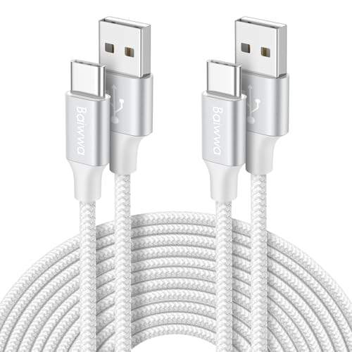 USB C Kabel 3M, Ladekabel USB C Lang, 2Stück 3.1A Schnellladekabel USBC für Samsung Galaxy S24 S25 Plus A55 A35, iPhone 15/16, PS5 Controller, Switch -Weiß von Baiwwa