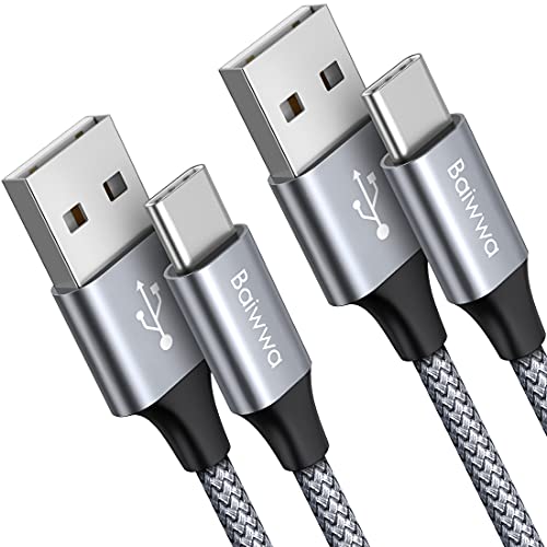 Baiwwa 2-Stück USB C Kabel 1m, Ladekabel USB C auf USB 3A Schnellladung für iPhone 15 16, Samsung Galaxy S25 S24 S23 S22 S21 Plus, A15 A14 A55 A54 - Grau Baiwwa 2-Stück USB C Kabel 1m, Ladekabel USB C auf USB 3A Schnellladung für iPhone 15 16, Samsung Galaxy S25 S24 S23 S22 S21 Plus, A15 A14 A55 A54 - Grau von Baiwwa