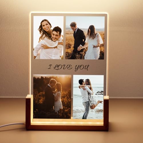 Baixtuo Personalisiertes Foto-Geschenk, Bilderrahmen Beleuchtet, Paar Geschenke, Jahrestag Geschenk für Sie und Ihn. (Stil 03) von Baixtuo