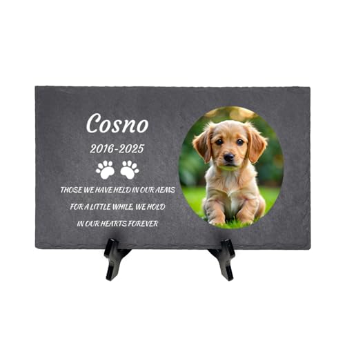 Baixtuo Personalisiertes Haustier Gedenktafel - Katzen und Hunde-Gedenkgeschenk- Wetterfeste Erinnerungsplakette mit Namen, Foto & Datum. (Stil 02) von Baixtuo