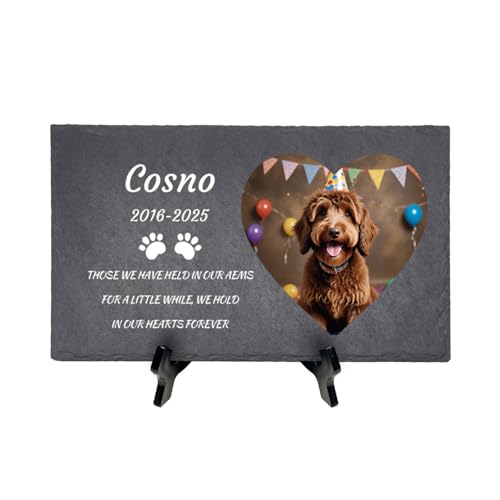 Baixtuo Personalisiertes Haustier Gedenktafel - Katzen und Hunde-Gedenkgeschenk- Wetterfeste Erinnerungsplakette mit Namen, Foto & Datum. (Stil 03) von Baixtuo