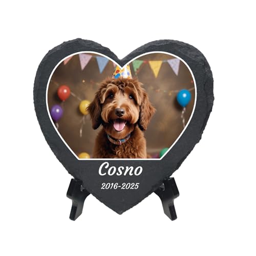 Baixtuo Personalisiertes Haustier Gedenktafel - Katzen und Hunde-Gedenkgeschenk- Wetterfeste Erinnerungsplakette mit Namen, Foto & Datum. (Stil 07) von Baixtuo