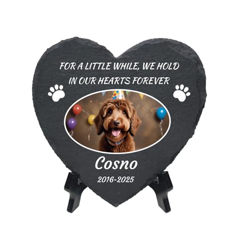 Baixtuo Personalisiertes Haustier Gedenktafel - Katzen und Hunde-Gedenkgeschenk- Wetterfeste Erinnerungsplakette mit Namen, Foto & Datum. (Stil 08) von Baixtuo