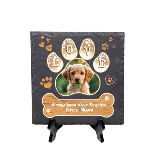 Baixtuo Personalisiertes Haustier Gedenktafel - Katzen und Hunde-Gedenkgeschenk- Wetterfeste Erinnerungsplakette mit Namen, Foto & Datum. (Stil 11) von Baixtuo