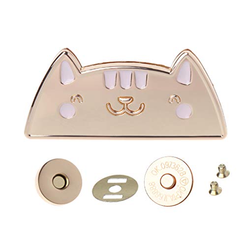 Baiyao 2 Stück Niedliche Katze Magnetisch Metall Mappenschloss Steckschloss Für Taschen,Portemonnaie von Baiyao