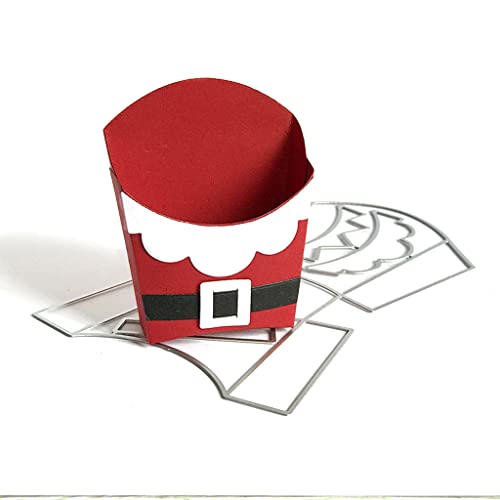Baiyao Weihnachts-Popcorn-Box aus Metall, 3D-Weihnachtsgeschenkkarte, Stanzschablone für DIY, Scrapbooking, Album, Papier, Prägeschablone, Bastelarbeiten von Baiyao