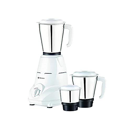 Bajaj Rex 500 W Mixmühle mit Nutri-Pro-Funktion, 3 Gläser, Weiß von Bajaj