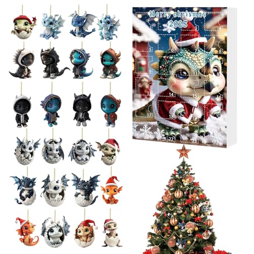 Bajbumgn 24 Tage Weihnachtsadventskalender - 24 Tage Baby 2D Acryl Hängeornamente - Tieranhänger Countdown Kalender 2025 Für Weihnachtsbaum Party Fenster Wand Auto von Bajbumgn