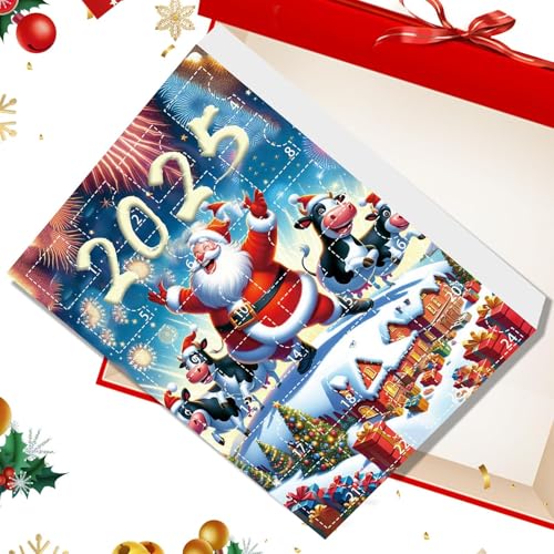 Bajbumgn Adventskalender | Niedliche Kalender mit 24 Kuhfiguren | Weihnachtsdekoration Für Baum Frauen Kinder Männer Büro Mädchen Erwachsene Fest von Bajbumgn