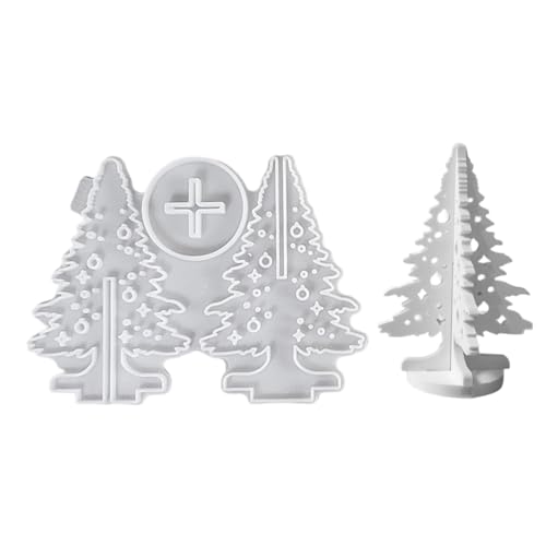Bajbumgn Christmas Kerzenformen Aus Silikon | Weihnachtsbaum Silikonformen Weihnachtsdekoration | Wiederverwendbare Bastelwerkzeuge für Epoxidharz Gips Seifenherstellung Kunstprojekte | Bastelbedarf von Bajbumgn