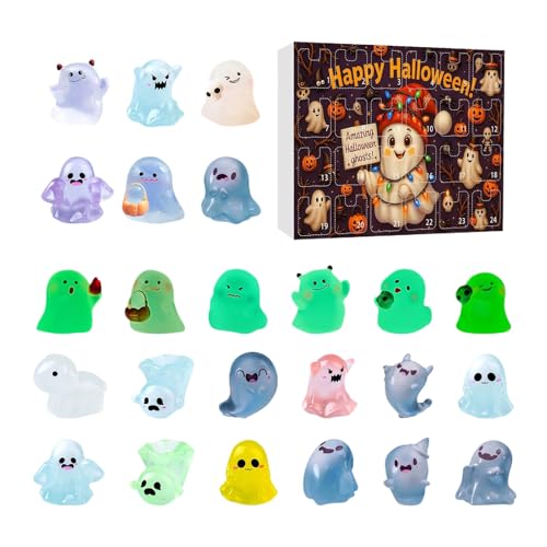 Bajbumgn Countdown Kalender,Halloween Countdown Kalender Mit Figuren - Deko Figuren Für Baum Tisch Wohnzimmer Fenster Büro Party Festtag Kinder von Bajbumgn