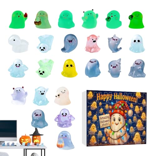 Bajbumgn Countdown Kalender - Halloween Countdown Kalender Mit Figuren,Deko Figuren Für Baum Tisch Wohnzimmer Fenster Büro Party Festtag Kinder von Bajbumgn