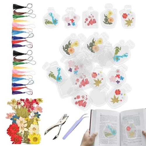 Bajbumgn Durchsichtige Gepresste Blumen Lesezeichen - Großformatige Transparente Lesezeichen Mit Blumeneinschlüssen,Handgemachtes florales Bastelprojekt für Partys Schulprojekte Freunde Scrapbook Bajbumgn Durchsichtige Gepresste Blumen Lesezeichen - Großformatige Transparente Lesezeichen Mit Blumeneinschlüssen,Handgemachtes florales Bastelprojekt für Partys Schulprojekte Freunde Scrapbook von Bajbumgn