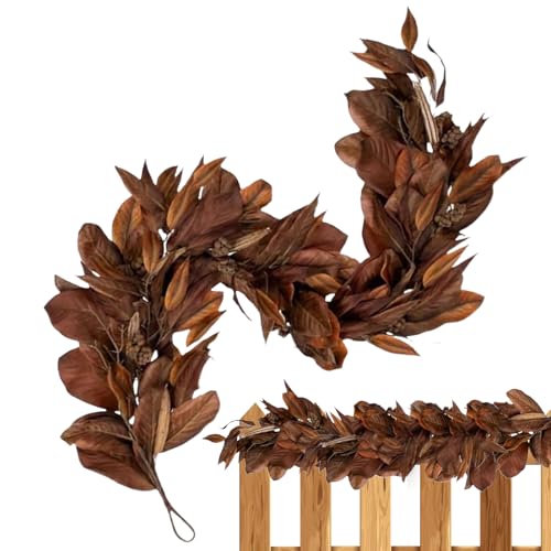 Bajbumgn Fall Magnoliengirlande - 1.8 Meter Künstliche Deko,Saisondeko Für Tür Kamin Wand Küche Erntedankfest Hochzeit Party von Bajbumgn
