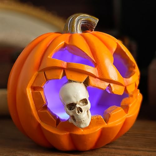 Bajbumgn Halloween Kürbisse Skelett Lichters, Leuchtende Gruselige SchädelKürbissekornamente, Halloween Harz Kürbisse Statue für Yards Garten Haunted House Dekorationen Bajbumgn Halloween Kürbisse Skelett Lichters, Leuchtende Gruselige SchädelKürbissekornamente, Halloween Harz Kürbisse Statue für Yards Garten Haunted House Dekorationen von Bajbumgn