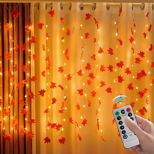 Bajbumgn Herbst Lichterkette Für Innen - USB Ahornblatt Lichterkette Mit Zeitschaltuhr - 8 Modi Deko Für Halloween Thanksgiving Fest - Innenbereich Außenbereich Wohnzimmer Schlafzimmer Büro Wanddekor Bajbumgn Herbst Lichterkette Für Innen - USB Ahornblatt Lichterkette Mit Zeitschaltuhr - 8 Modi Deko Für Halloween Thanksgiving Fest - Innenbereich Außenbereich Wohnzimmer Schlafzimmer Büro Wanddekor von Bajbumgn