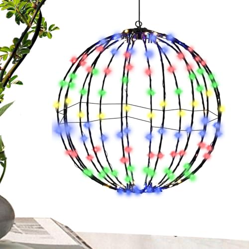 Bajbumgn LED Lichterkugeln | Outdoor Faltbare Weihnachts Lichtkugel,Deko Kugeln Für Terrasse Garten Baum Nacht Festliche Innenbeleuchtung von Bajbumgn