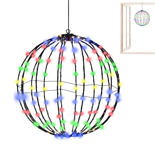Bajbumgn LED Lichtkugel | Outdoor Faltbare Weihnachts Lichtkugel | Deko Kugeln Für Terrasse Garten Baum Nacht Festliche Innenbeleuchtung von Bajbumgn