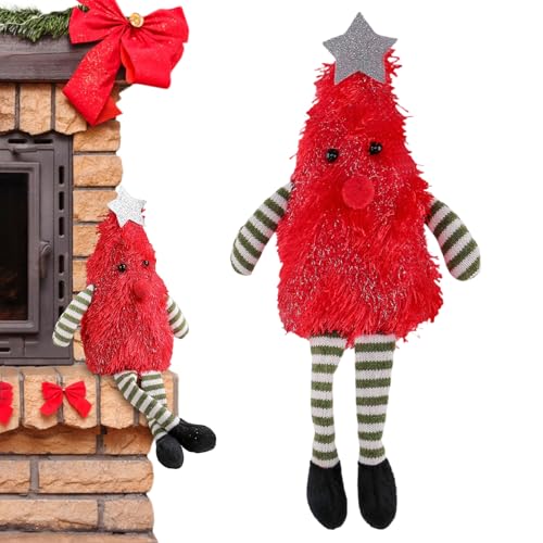 Bajbumgn Langbein Weihnachtsplüschfigur | Langbeinige Weihnachtsbaum Puppe Plüsch - Weiche Festliche Leuchtende Figurendekoration Für Büro Schreibtisch Zuhause Tisch Mittelpunkt von Bajbumgn