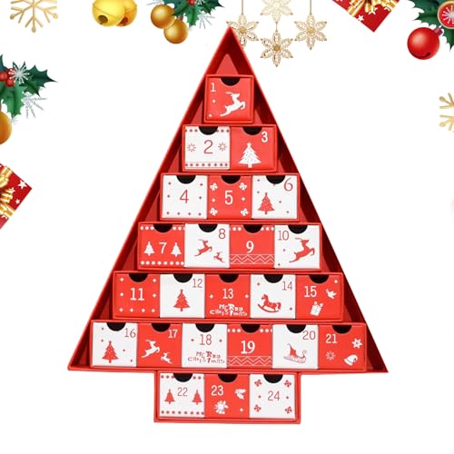 Bajbumgn Leere Adventskalender-Boxen | 24-Tägige Leere Countdown Kalender Boxen - Mehrfach Verwendbar Für Fondant Pralinen Süßigkeiten Schmuck Geschenke von Bajbumgn