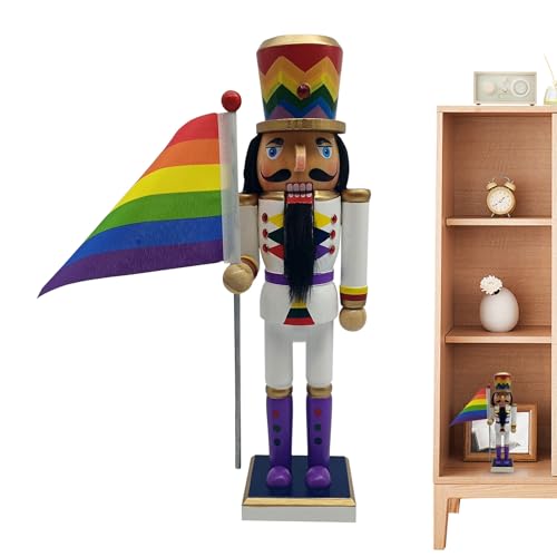 Bajbumgn Weihnachts Nussknacker Figur,Weihnachts Nussknacker Holz Kunst | Traditioneller Sammelornament Für Fensterbank Bücherregal Esstisch Weihnachtsdekoration von Bajbumgn