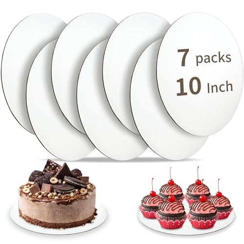 Cake Board 25.4 cm, 7 Stück Tortenunterlage Cakeboard Rund, Wasserfeste und ölresistente Tortenplatten, Robuste gewellte Tortengrundlage, Ideal zum Backen & Tortendiy & Desserts & Basteln von Bake Choice